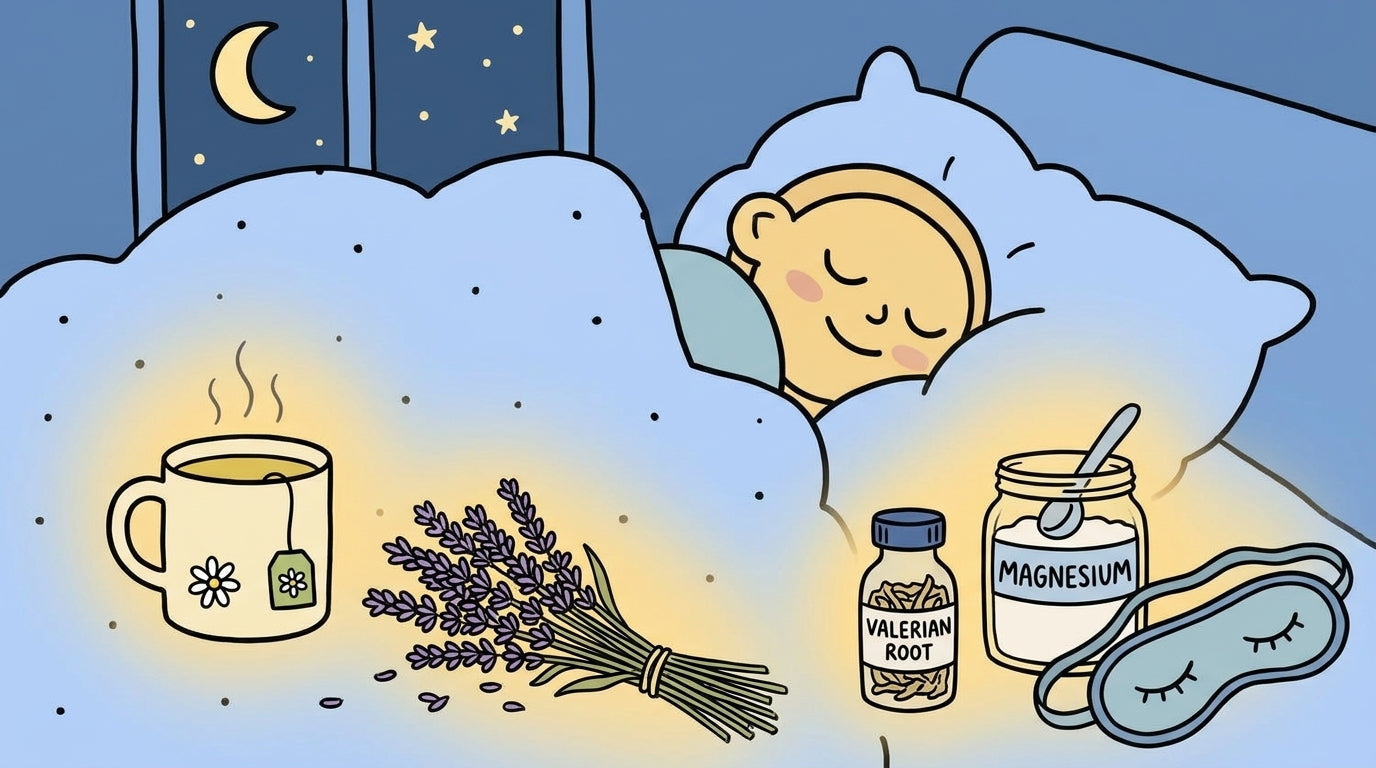 Person sleeping deeply with non-melatonin sleep aids 