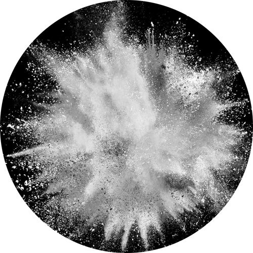 Black and white circular image of a starburst pattern